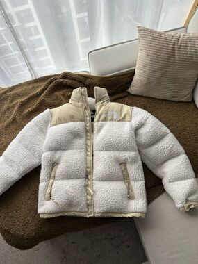 The North Face Nuptse Cream Sherpa Puffer